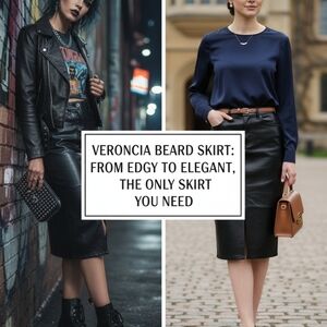 Veronica Beard Jean Coated Denim Breves Skirt